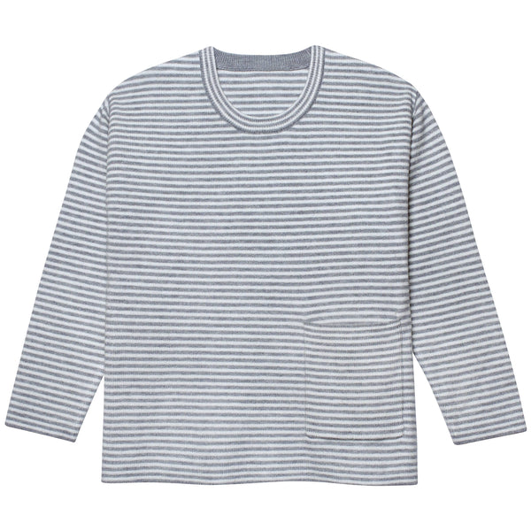Infant & Toddler Boys Gray Heather Striped Sweater with Pocket